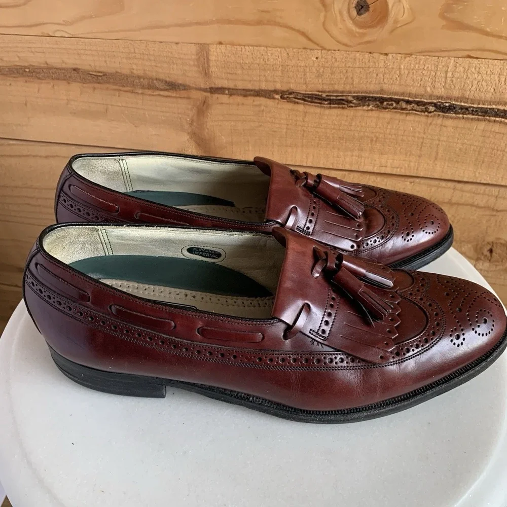 Florsheim Imperial Comfortech 9D Mens Wingtip Brogues‎ Tassel Burgundy Old Money